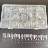 Lianfudai Boxed Tips Seamless Transparent French Square Nail Art