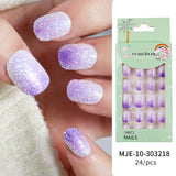 Lianfudai Children's Fake Nails Pieces Boxed Wear Armor Nail Art