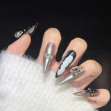 Lianfudai Armor Psychedelic Queen Mother Sier White Flash Nail Art