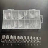 Lianfudai Boxed Tips Seamless Transparent French Square Nail Art