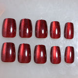 Lianfudai Cat's Red Wear Beauty Flash Feeling Short Gentle Nail Art