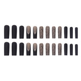 Lianfudai Black Frosted Dark French Style Tip Nail Art