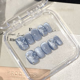 Lianfudai Armor Glacier Blue Cat Relief Three-dimensional Nail Art