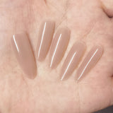 Lianfudai Color Tip Nutmeg Nude Wear Special Prefabricated Nail Art