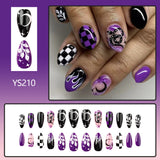 Lianfudai Checkerboard Grid Star Moon Simulated Snakes Nail Art