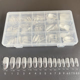 Lianfudai Boxed Tips Seamless Transparent French Square Nail Art