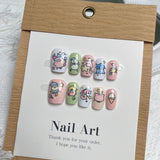 Lianfudai Cartoon Toffee Rabbit Wear Heart Lovely Nail Art