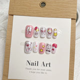 Lianfudai Cartoon Toffee Rabbit Wear Heart Lovely Nail Art