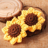 knitted Jewelry New Knitted Wool Flower Sunflower Earrings Creative Design Simple Earrings Pendant