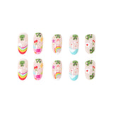 Lianfudai Cartoon Frog Rainbow Wear Armor Female Digital Printing Fake Nail Art