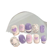 Lianfudai Casual Beauty Handmade Wear Taro Tip Nail Art