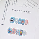 Lianfudai Cartoon Toffee Rabbit Wear Heart Lovely Nail Art