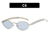 cool sunglasses Pure Desire Oval Glasses Frame Pearl Diamond-Embedded Small Face Small Frame Plain Glasses High-Grade Sense Plain Glasses Frame Can Be Equipped with Myopia