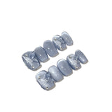 Lianfudai Armor Glacier Blue Cat Relief Three-dimensional Nail Art