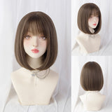 hair Beaker Wig Women's Short Hair New Bobo Head Fashion Natural Top Gold Women's Short Hair Style Wig Set