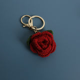 knitted Exquisite Hand-Woven Flower Pendant Baoma Wool Crocheted Small Flower Pendant Creative Hand-Made Keychain