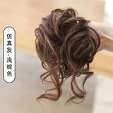 long Lazy Style Hair Clip Flower Bud Ball Head Female Natural Fluffy Long Beard Hair Bag Wig Set Ponytail Wig Ring Hairpin