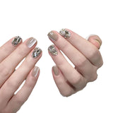 Lianfudai Armor Full Diamond Short Square Simple Nail Art