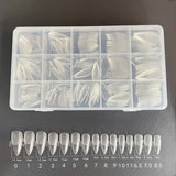 Lianfudai Boxed Tips Seamless Transparent French Square Nail Art