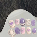 Lianfudai Casual Beauty Handmade Wear Taro Tip Nail Art