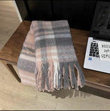 2000s fashion Autumn and Winter New Maillard Cashmere-like Plaid Scarf Women's Winter High-Grade Versatile Shawl Thickened Warm Scarf