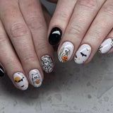 Lianfudai Black White Contrast Color Cute Animal Nail Art