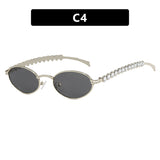 cool sunglasses Pure Desire Oval Glasses Frame Pearl Diamond-Embedded Small Face Small Frame Plain Glasses High-Grade Sense Plain Glasses Frame Can Be Equipped with Myopia