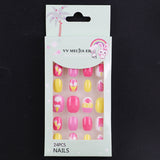 Lianfudai Children's Fake Nails Pieces Boxed Wear Armor Nail Art