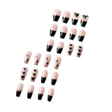 Lianfudai Black French Flash Detachable Ballet Handmade Nail Art