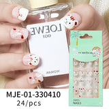 Lianfudai Children's Fake Nails Pieces Boxed Wear Armor Nail Art