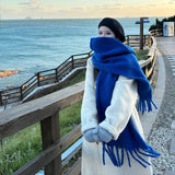 2000s fashion 2024 Winter New Simple All-Match Scarf Soft Glutinous Thick Warm Shawl High-Grade Retro Scarf