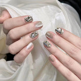 Lianfudai Armor Full Diamond Short Square Simple Nail Art