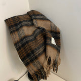 2000s fashion Autumn and Winter New Maillard Cashmere-like Plaid Scarf Women's Winter High-Grade Versatile Shawl Thickened Warm Scarf