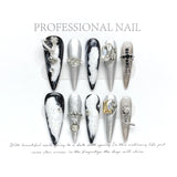 Lianfudai Armor Psychedelic Queen Mother Sier White Flash Nail Art