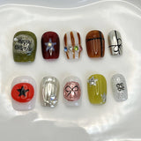 Lianfudai Classy Glamorous New Finished Tip Handmade Nail Art