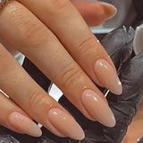 Lianfudai Almond-shaped Wear Tip Solid Color White Nail Art