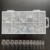 Lianfudai Boxed Tips Seamless Transparent French Square Nail Art