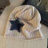 fall outfits 2024 Japanese Style Retro Denim Star Pile Hat Women's Autumn and Winter All-Match Fashion Bag Head Hat Niche Face-Looking Small Hat Fashion