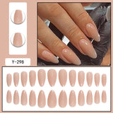 Lianfudai Almond-shaped Wear Tip Solid Color White Nail Art