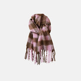 2000s fashion Autumn and Winter New Maillard Cashmere-like Plaid Scarf Women's Winter High-Grade Versatile Shawl Thickened Warm Scarf