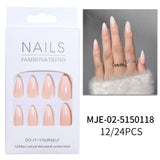 Lianfudai Almond Manicure Simple Gentle Fake Patch Nail Art