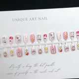 Lianfudai Cartoon Toffee Rabbit Wear Heart Lovely Nail Art