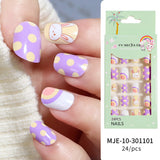 Lianfudai Children's Fake Nails Pieces Boxed Wear Armor Nail Art