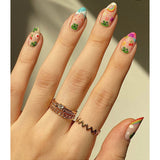 Lianfudai Cartoon Frog Rainbow Wear Armor Female Digital Printing Fake Nail Art