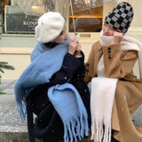 2000s fashion 2024 Winter New Simple All-Match Scarf Soft Glutinous Thick Warm Shawl High-Grade Retro Scarf