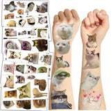 Lianfudai 10Pcs/set Kawaii Love Cat Temporary Tattoo Stickers Cute Cat Children Waterproof Tattoo For Kids Funny Birthday Gift