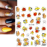 Lianfudai Simple Flowers 3D Nail Stickers Spring Summer Blossom Floral Tulip Fruit Nail Art Decals Adhesive Sliders Manicure Decorations