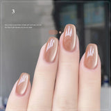 Lianfudai 10ml Water Light Cat Eye Gel Semi Permanent Nail Polish Magnetic Gel Nude Color Semi Soak White Spar Cat Eye Nail Polish New