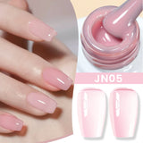 Lianfudai  Jelly Nude Gel Nail Polish 10ml Light Pink Peach Translucent Color UV Light Cure Gel Varnish Nail Art DIY at Home