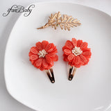 Lianfudai Fashion Flower BB Hair Clips Pin Headwear For Baby Kids Girl Hair Accessories 2 PCS/SET